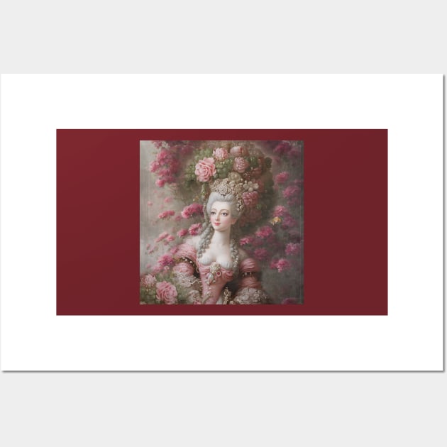 Marie Antoinette - Baroque Roses Queen Wall Art by PurplePeacock